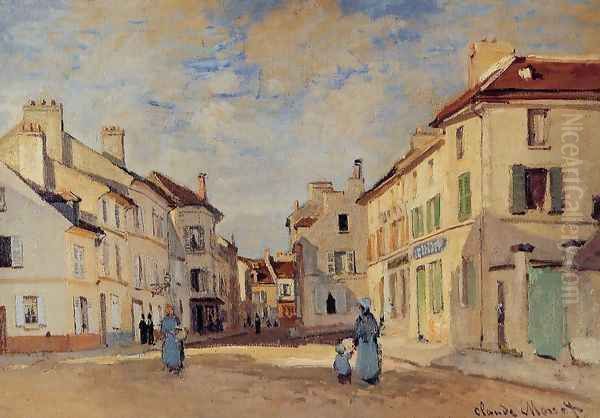 The Old Rue De La Chaussee Argenteuil Oil Painting by Claude Oscar Monet