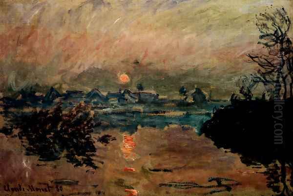 Sunset Oil Painting by Claude Oscar Monet