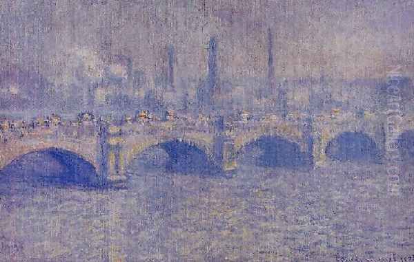 Waterloo Bridge Sunlight Effect Oil Painting by Claude Oscar Monet