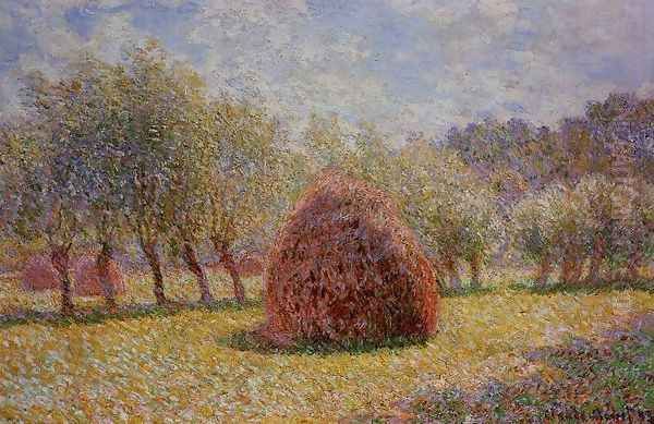 Haystacks At Giverny2 Oil Painting by Claude Oscar Monet