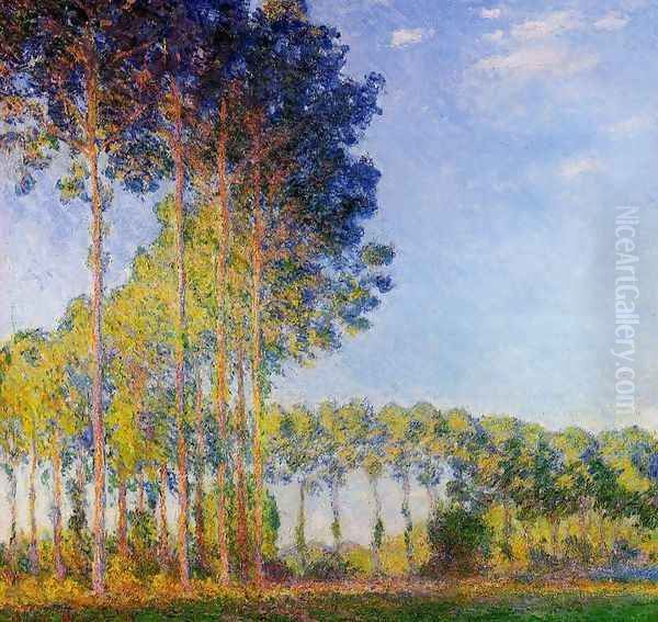 Poplars On The Banks Of The River Epte In Autumn Oil Painting by Claude Oscar Monet