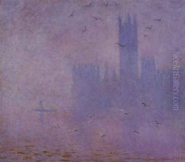 Houses of Parliament, Seagulls I Oil Painting by Claude Oscar Monet