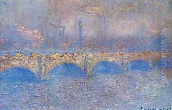 Waterloo Bridge Sunlight Effect4 Oil Painting by Claude Oscar Monet