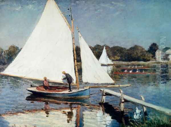 Sailing At Argenteuil Oil Painting by Claude Oscar Monet