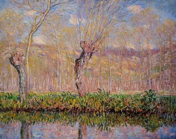 The Banks Of The River Epte In Springtime Oil Painting by Claude Oscar Monet