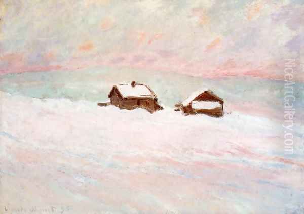 Houses in the Snow, Norway Oil Painting by Claude Oscar Monet