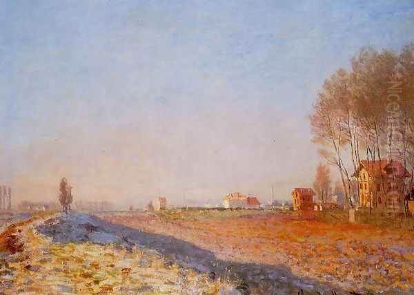 The Plain Of Colombes White Frost Oil Painting by Claude Oscar Monet