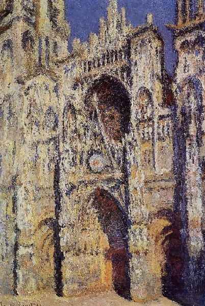 Rouen Cathedral The Portal And The Tour D Albane Full Sunlight Oil Painting by Claude Oscar Monet