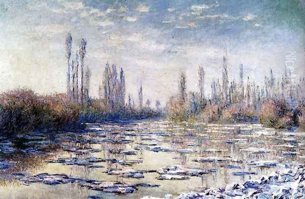 Floating Ice Near Vetheuil Oil Painting by Claude Oscar Monet