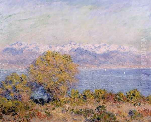 The Alps Seen From Cap D Antibes Oil Painting by Claude Oscar Monet