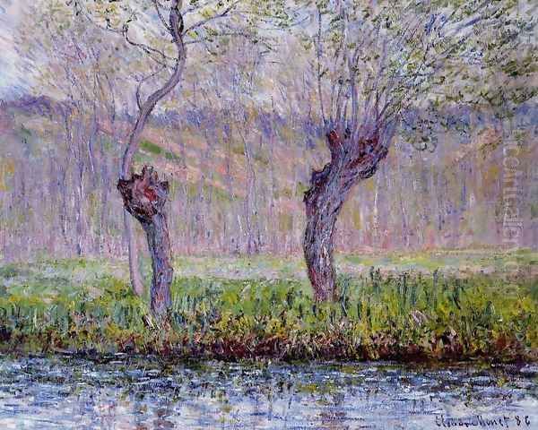 Willows In Springtime Oil Painting by Claude Oscar Monet