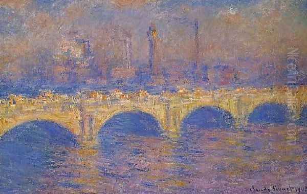 Waterloo Bridge Sunlight Effect3 Oil Painting by Claude Oscar Monet