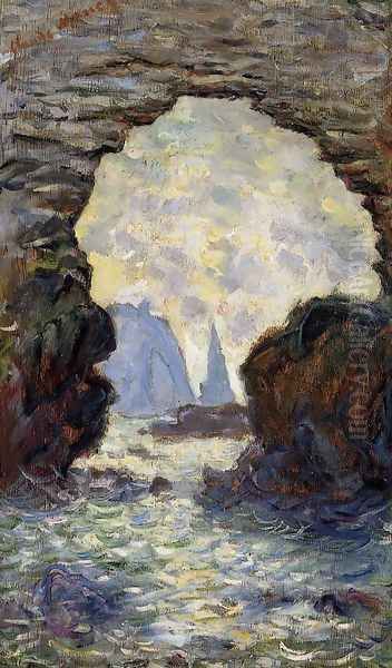 The Rock Needle Seen Through The Porte D Aumont Oil Painting by Claude Oscar Monet