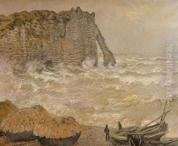 Rough Sea, Etretat (La Porte d'Aval) Oil Painting by Claude Oscar Monet