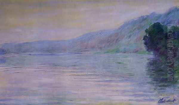 The Seine At Port Villez Blue Effect Oil Painting by Claude Oscar Monet