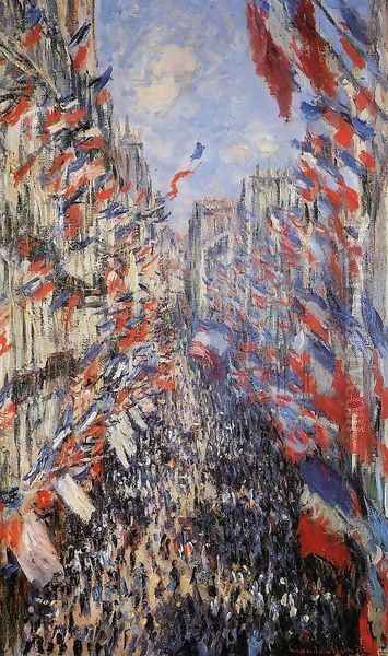 The Rue Montorgeuil 30th Of June 1878 Oil Painting by Claude Oscar Monet