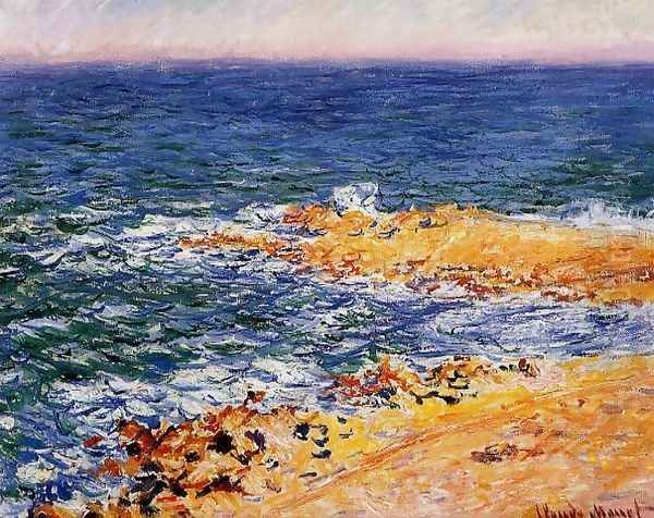 The Sea In Antibes Oil Painting by Claude Oscar Monet