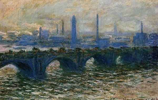 Waterloo Bridge Misty Morning Oil Painting by Claude Oscar Monet