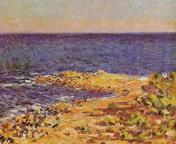 The Meditarranean At Antibes Oil Painting by Claude Oscar Monet