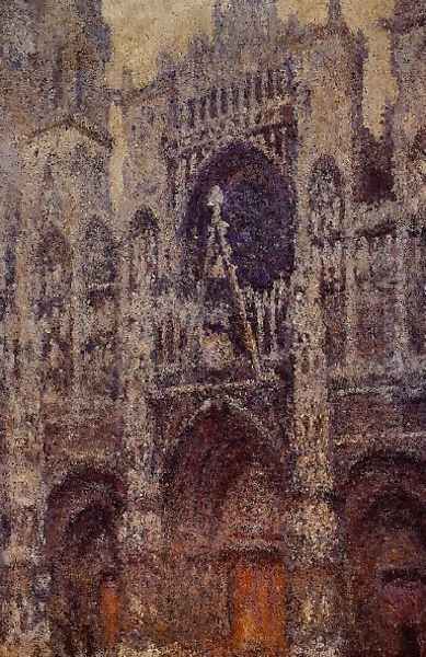 Rouen Cathedral The Portal Grey Weather Oil Painting by Claude Oscar Monet