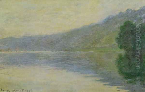 The Seine At Port Villez Harmony In Blue Oil Painting by Claude Oscar Monet