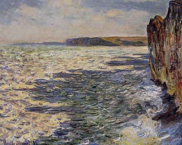 Waves And Rocks At Pourville Oil Painting by Claude Oscar Monet