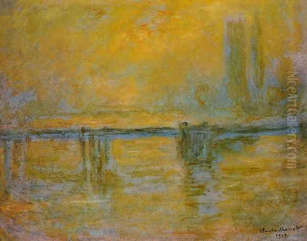 Charing Cross Bridge, Fog Oil Painting by Claude Oscar Monet