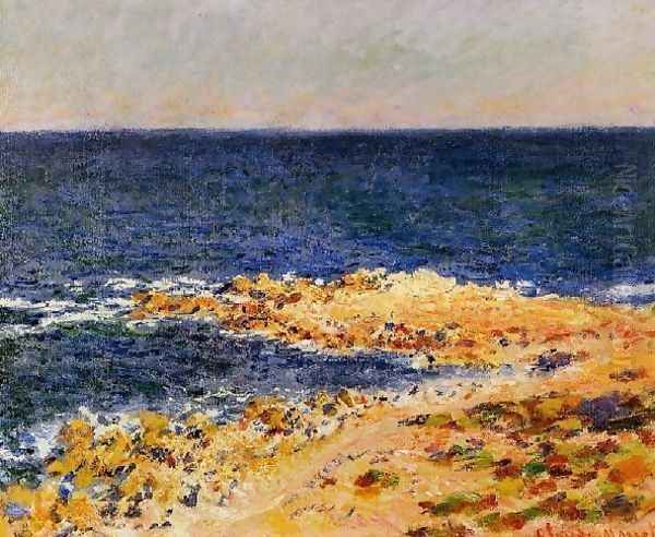 The Big Blue At Antibes Aka The Seat At Antibes Oil Painting by Claude Oscar Monet