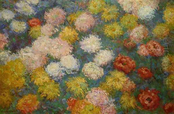 Chrysanthemums Oil Painting by Claude Oscar Monet