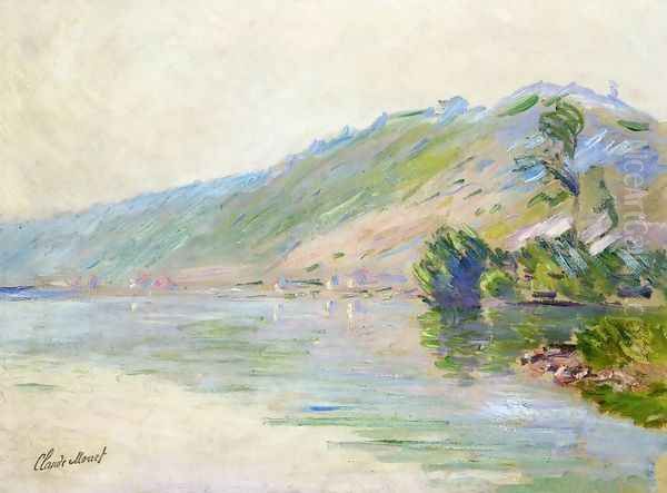 The Seine at Port-Villes, Clear Weather Oil Painting by Claude Oscar Monet