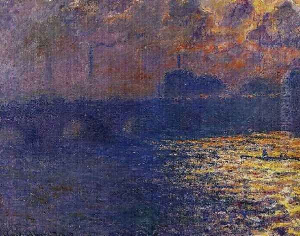 Waterloo Bridge Sunlight Effect2 Oil Painting by Claude Oscar Monet