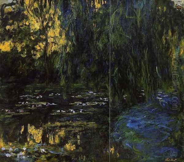 Weeping Willow and Water-Lily Pond (detail) Oil Painting by Claude Oscar Monet