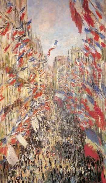 Rue Montorgueil, Paris: Festival of June 30, 1878 Oil Painting by Claude Oscar Monet