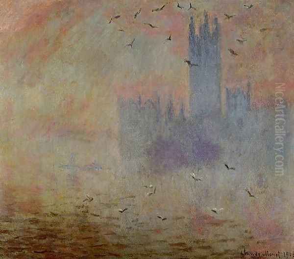 Houses of Parliament, Seagulls Oil Painting by Claude Oscar Monet