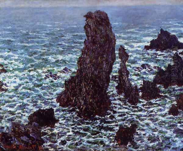 The 'Pyramids' of Port Coton, Belle-Ile-en-Mer Oil Painting by Claude Oscar Monet