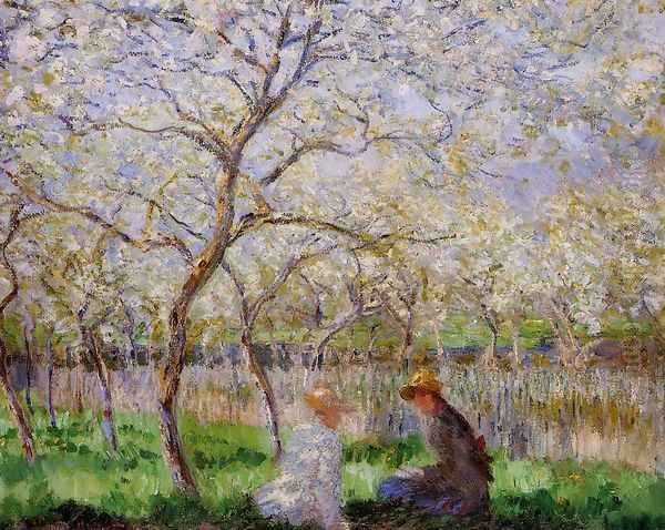 Springtime Oil Painting by Claude Oscar Monet