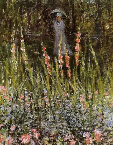 The Garden, Gladioli Oil Painting by Claude Oscar Monet