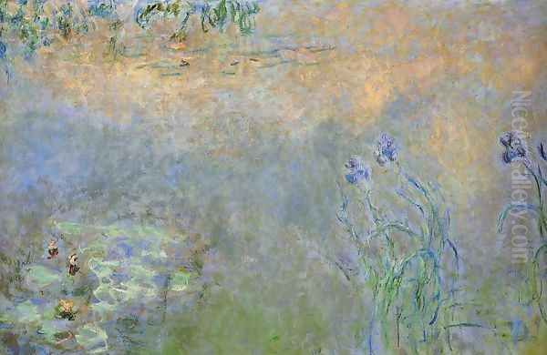 Water-Lily Pond with Irises Oil Painting by Claude Oscar Monet