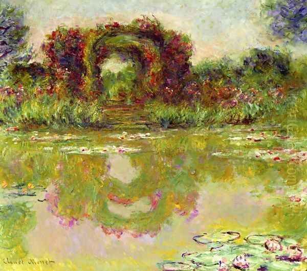 Rose Arches at Giverny Oil Painting by Claude Oscar Monet