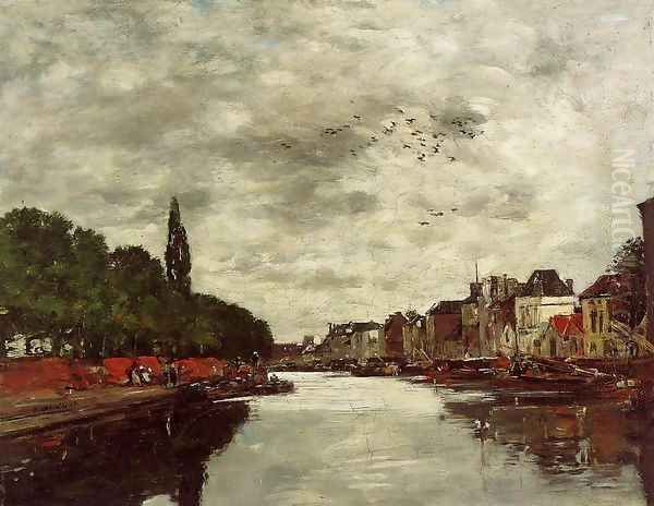 A Canal near Brussels 1871 Oil Painting by Claude Oscar Monet