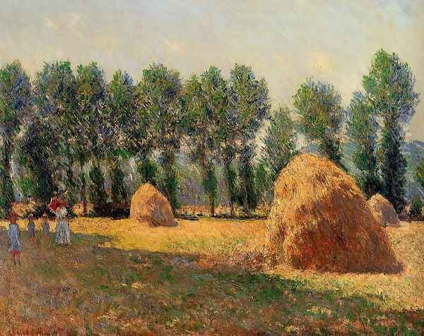 Haystacks At Giverny Oil Painting by Claude Oscar Monet