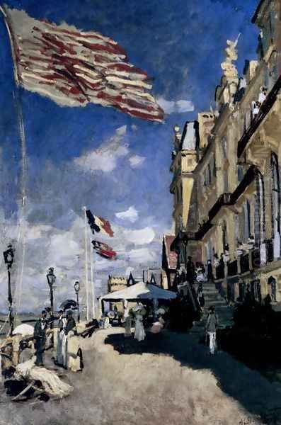 The Hotel Des Roches Noires At Trouville Oil Painting by Claude Oscar Monet