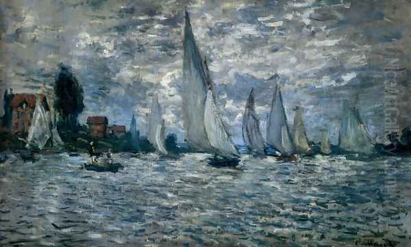 The Boats: Regatta At Argenteuil Oil Painting by Claude Oscar Monet