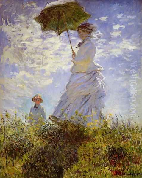 The Woman With The Parasol Oil Painting by Claude Oscar Monet