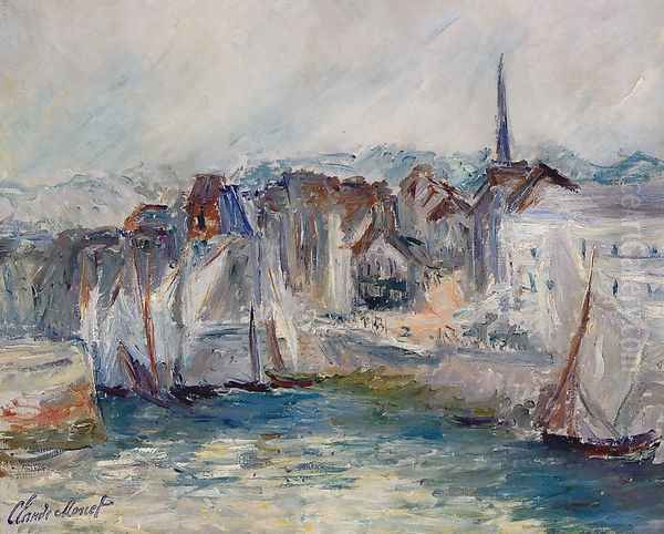 Bateaux dans le port de Honfleur 1917 Oil Painting by Claude Oscar Monet