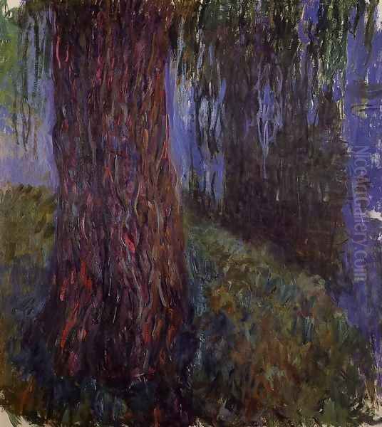 Water-Lily Garden with Weeping Willow Oil Painting by Claude Oscar Monet