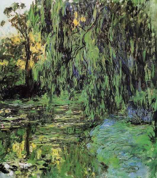 Weeping Willow And Water Lily Pond Oil Painting by Claude Oscar Monet