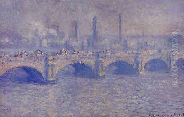 Waterloo Bridge, Sunlight Effect II Oil Painting by Claude Oscar Monet