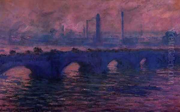 Waterloo Bridge, Overcast Weather I Oil Painting by Claude Oscar Monet