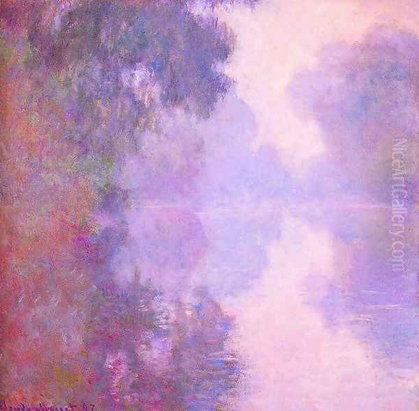 Misty morning on the Seine Oil Painting by Claude Oscar Monet